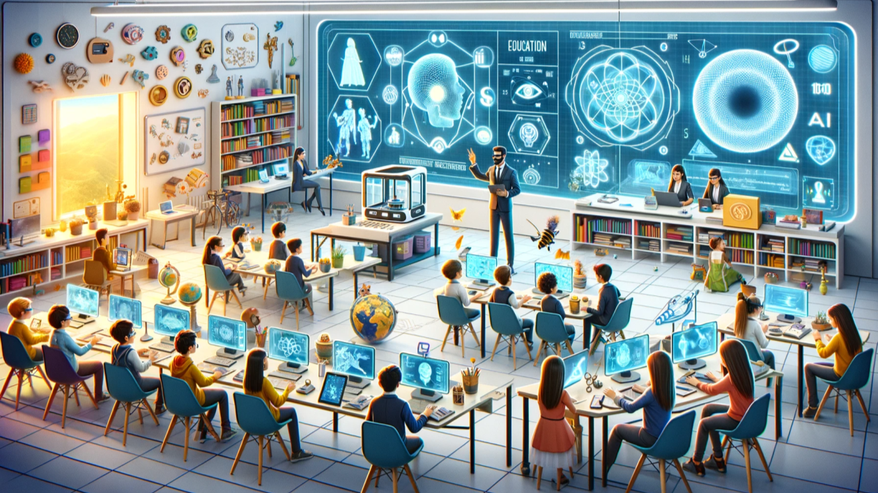 Illustration of modern Indian education reforms showing students using digital devices, teachers in smart classrooms, and government initiatives like NEP 2020 and PM eVidya, representing 21st-century learning transformation.